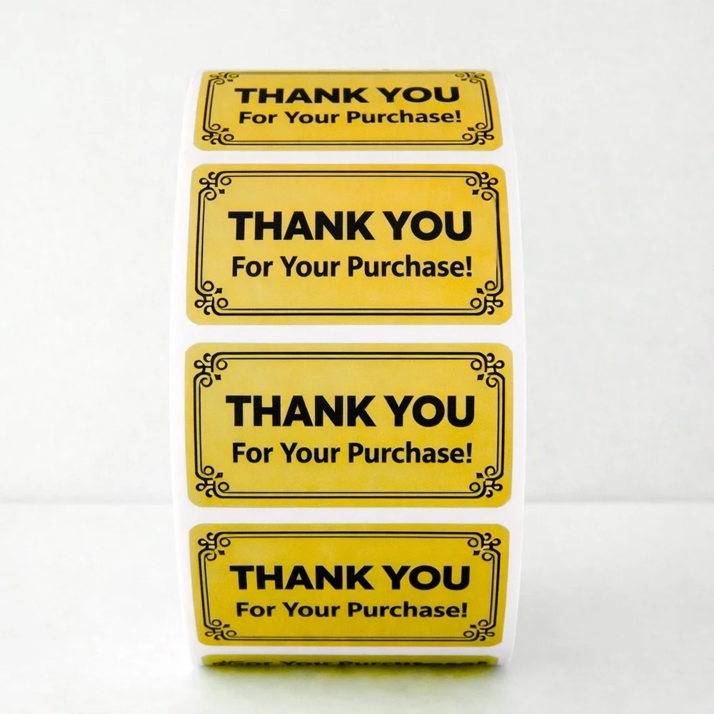 Thank You For Your Purchase Labels 100 Pack – Small Business Packaging Stickers
